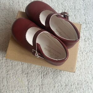 Chic Burgundy Kids Dress Shoes with Strap
